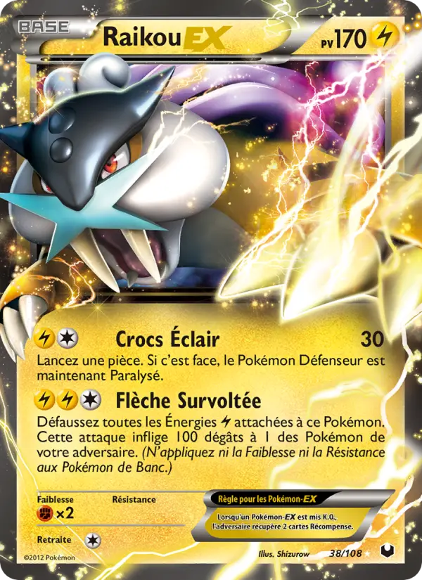 Raikou-EX — carte 38 de l’extension Explorateurs Obscurs