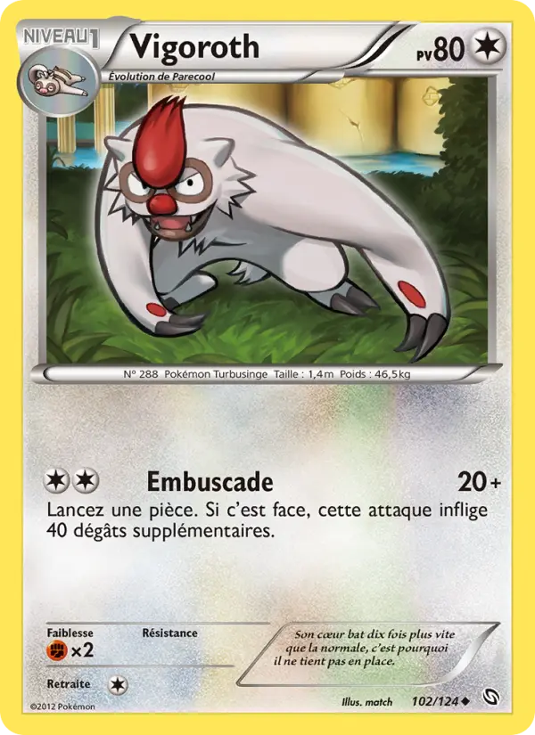 Vigoroth — carte 102 de l’extension Dragons Éxaltés