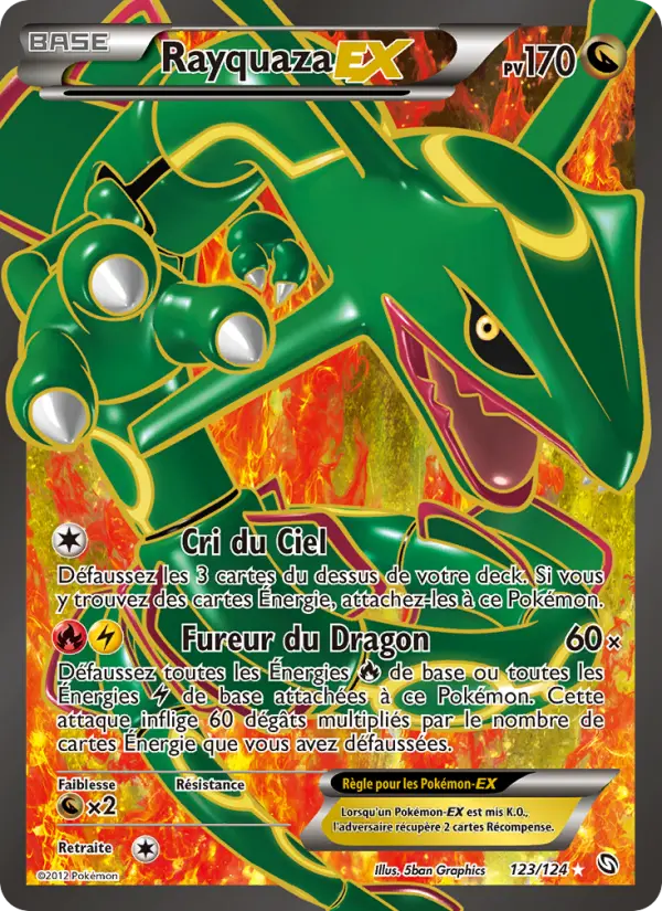 Rayquaza-EX — carte 123 de l’extension Dragons Éxaltés