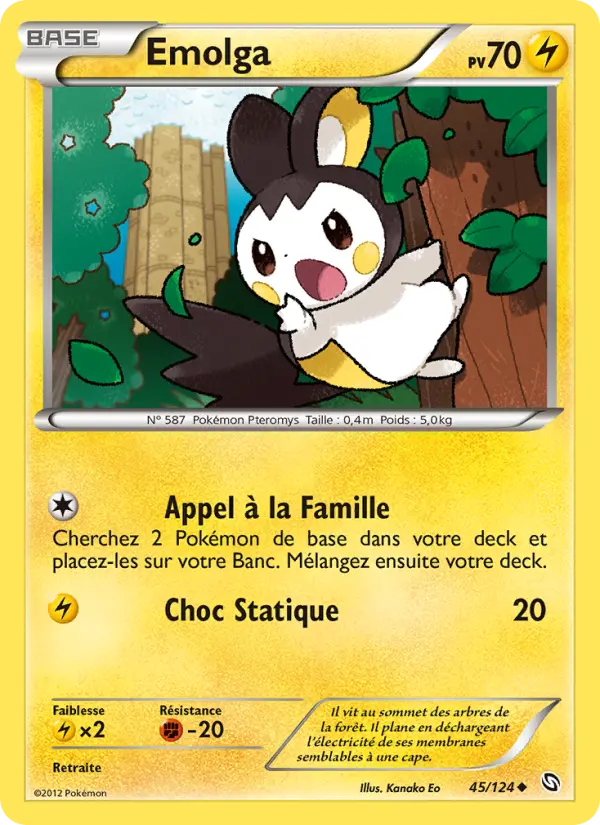 Emolga — carte 45 de l’extension Dragons Éxaltés