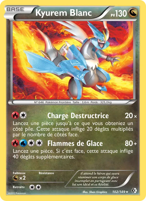 Kyurem Blanc — carte 102 de l’extension Frontières Franchies