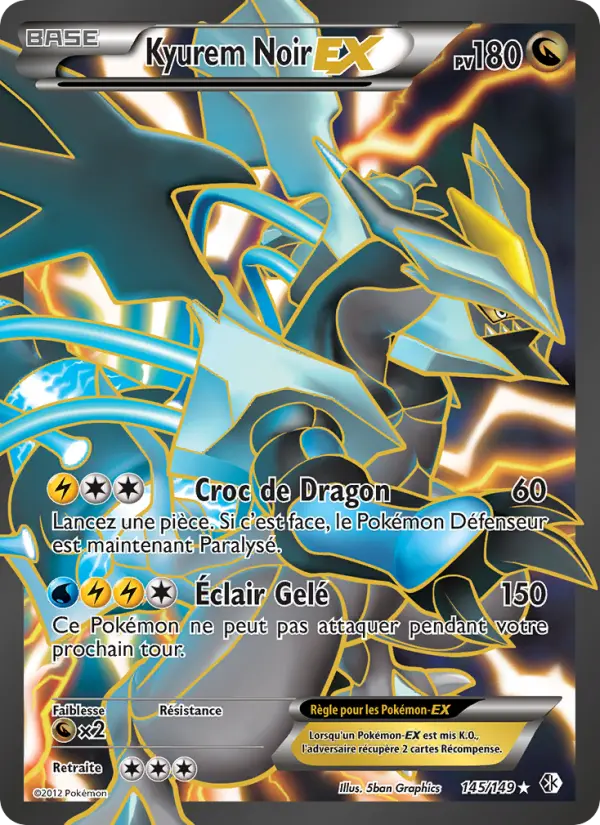 Kyurem Noir-EX — carte 145 de l’extension Frontières Franchies