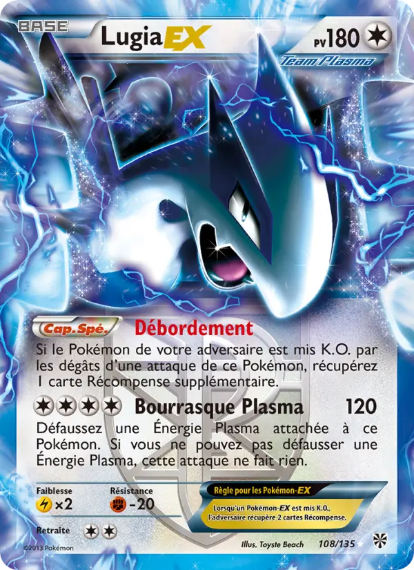 Lugia-EX — carte 108 de l’extension Tempète Plasma