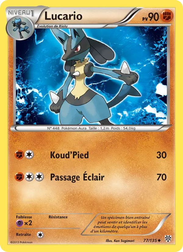 Lucario — carte 77 de l’extension Tempète Plasma