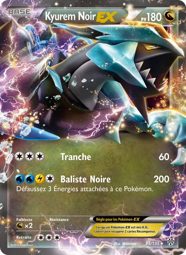 Kyurem Noir-EX — carte 95 de l’extension Tempète Plasma