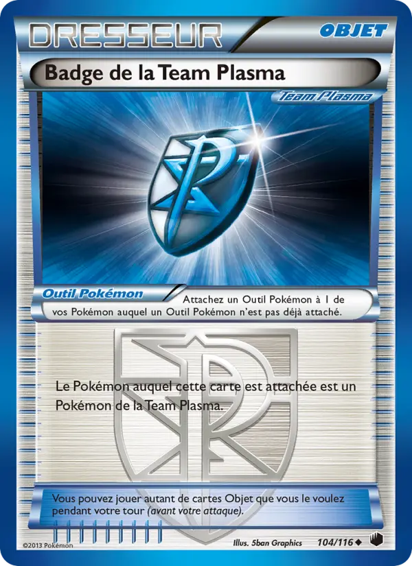 Badge de la Team Plasma — carte 104 de l’extension Glaciation Plasma