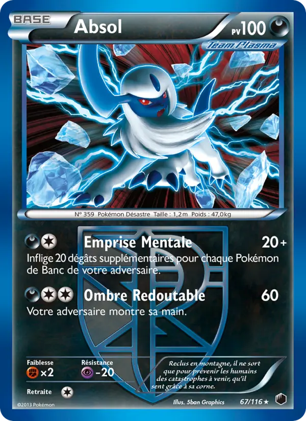 Absol — carte 67 de l’extension Glaciation Plasma