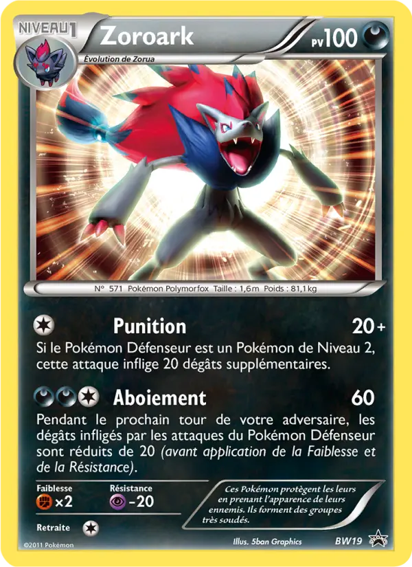 Zoroark — carte BW19 de l’extension Promo BW