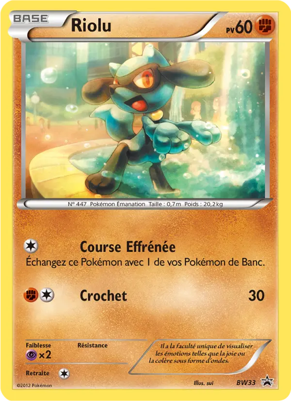Riolu — carte BW33 de l’extension Promo BW