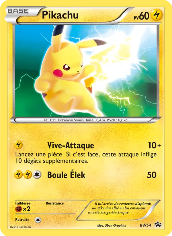 Pikachu — carte BW54 de l’extension Promo BW