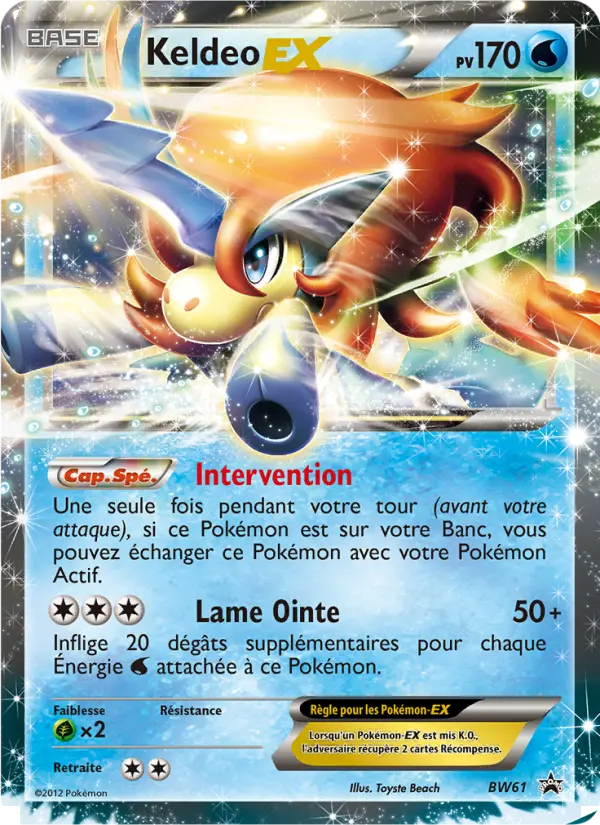 Keldeo ex — carte BW61 de l’extension Promo BW