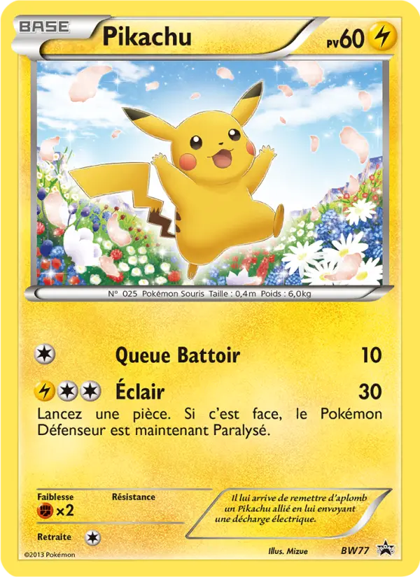Pikachu — carte BW77 de l’extension Promo BW