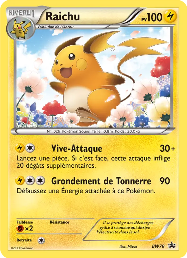 Raichu — carte BW78 de l’extension Promo BW