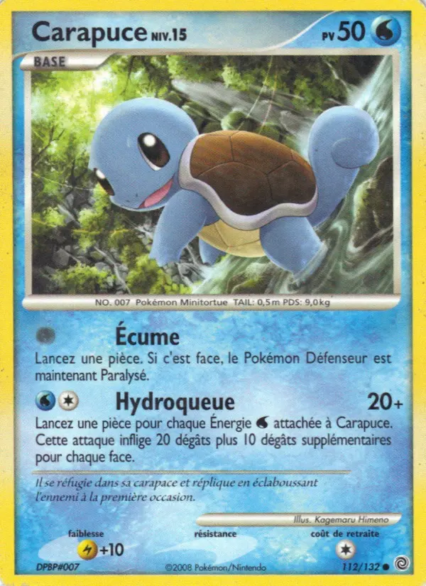 Carapuce — carte 112 de l’extension Merveilles Secrètes