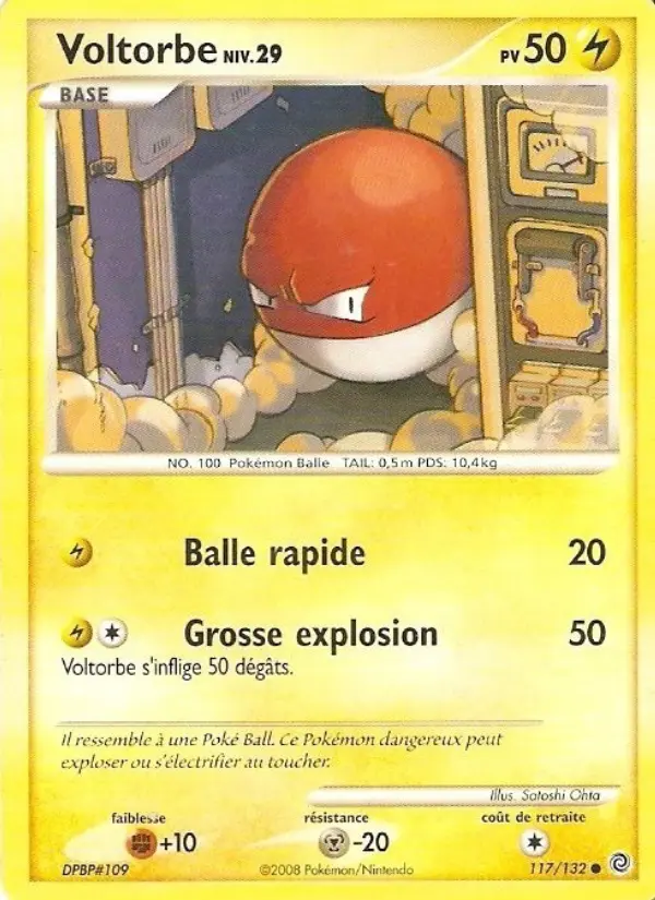 Voltorbe — carte 117 de l’extension Merveilles Secrètes