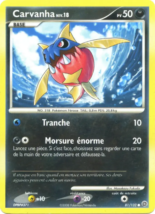 Carvanha — carte 81 de l’extension Merveilles Secrètes