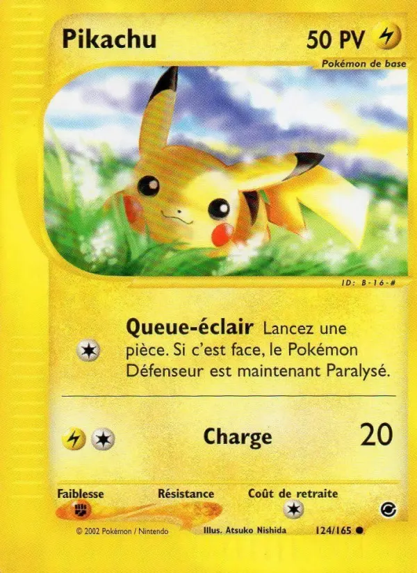 Pikachu — carte 124 de l’extension Expedition