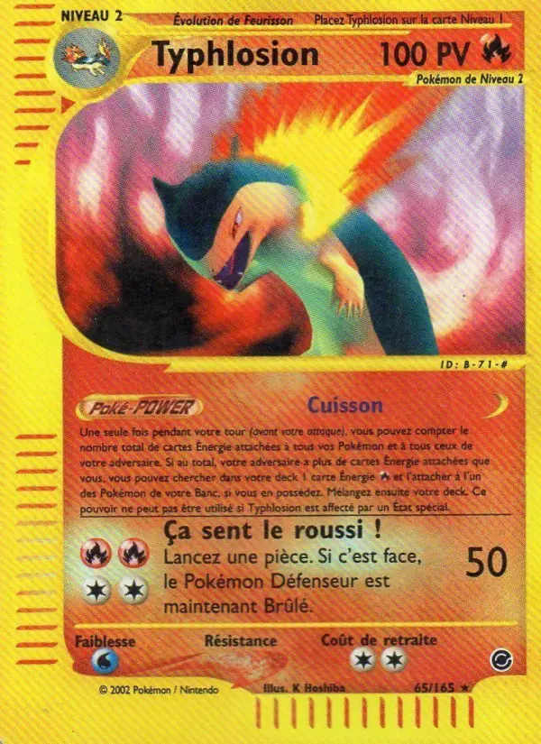 Typhlosion — carte 65 de l’extension Expedition