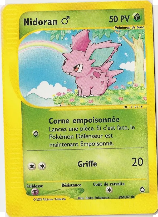 Nidoran ♂ — carte 96 de l’extension Aquapolis