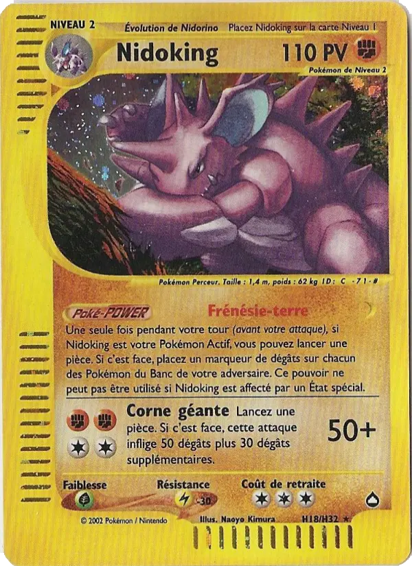 Nidoking — carte H18 de l’extension Aquapolis