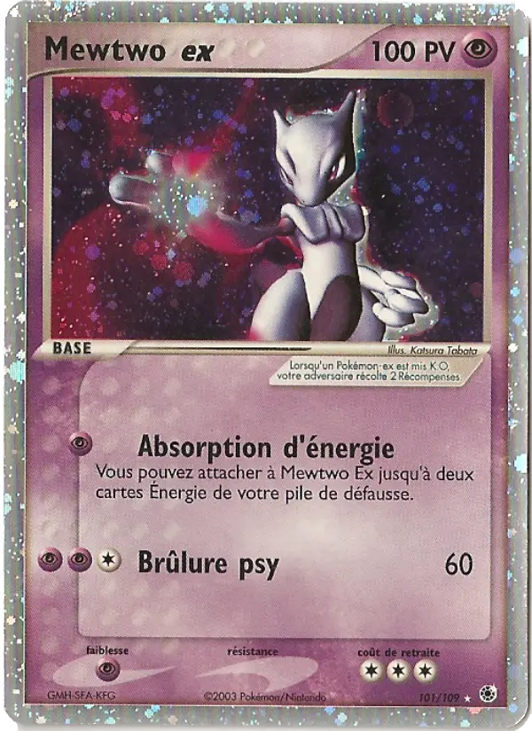 Mewtwo ex — carte 101 de l’extension EX Rubis & Saphir