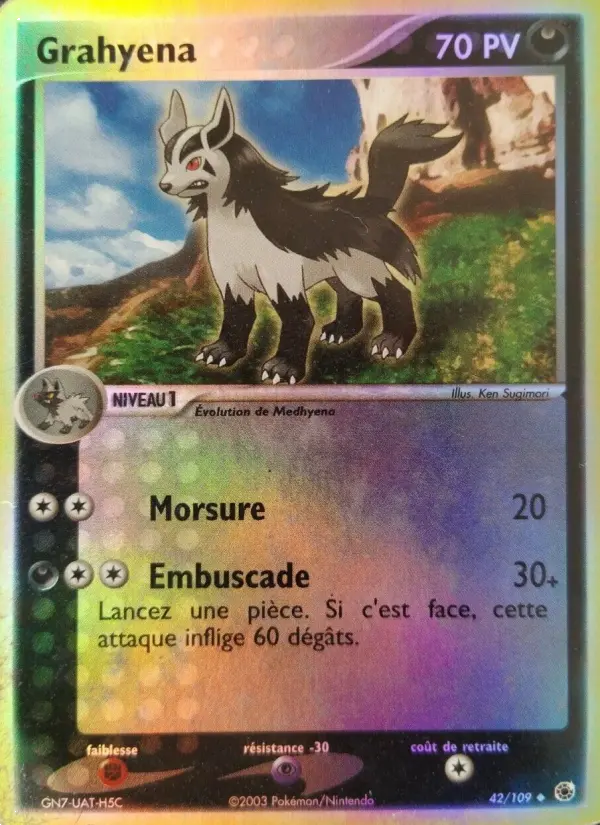 Grahyena — carte 42 de l’extension EX Rubis & Saphir