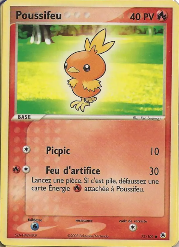 Poussifeu — carte 73 de l’extension EX Rubis & Saphir