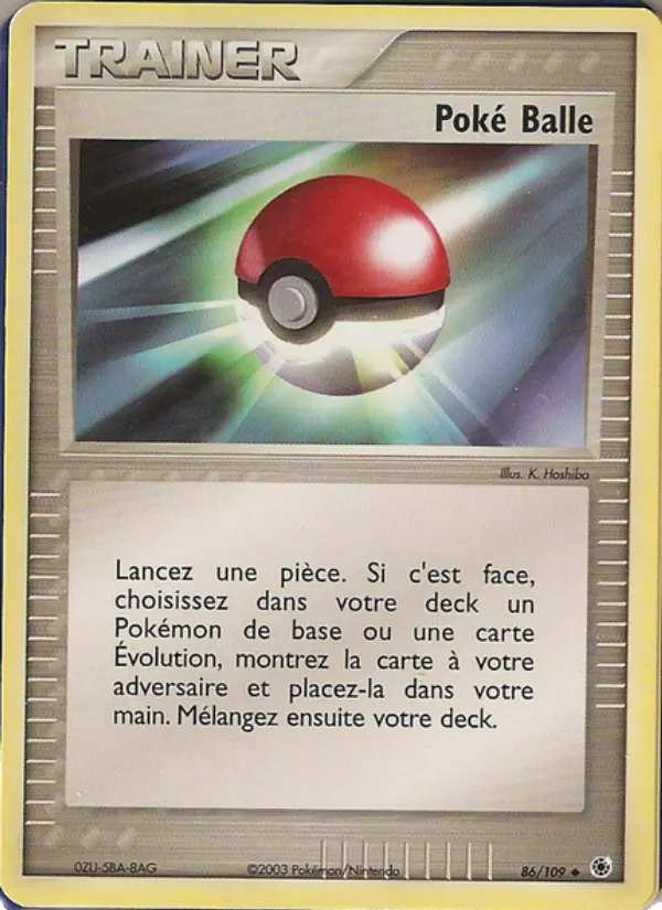 Poké Balle — carte 86 de l’extension EX Rubis & Saphir