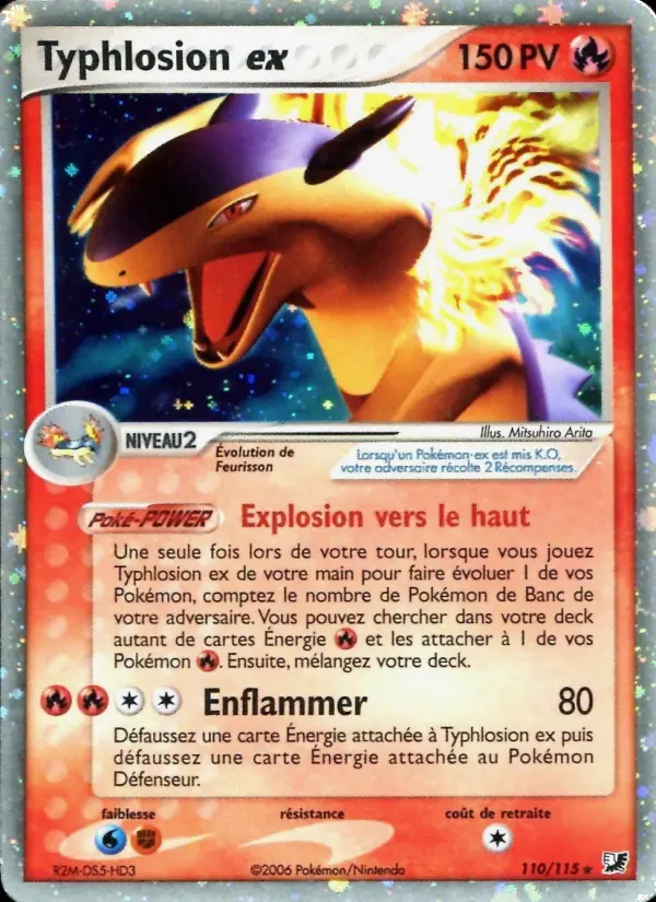 Typhlosion ex — carte 110 de l’extension EX Forces Cachées