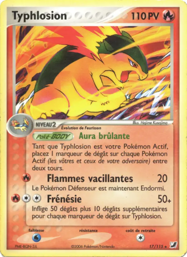 Typhlosion — carte 17 de l’extension EX Forces Cachées