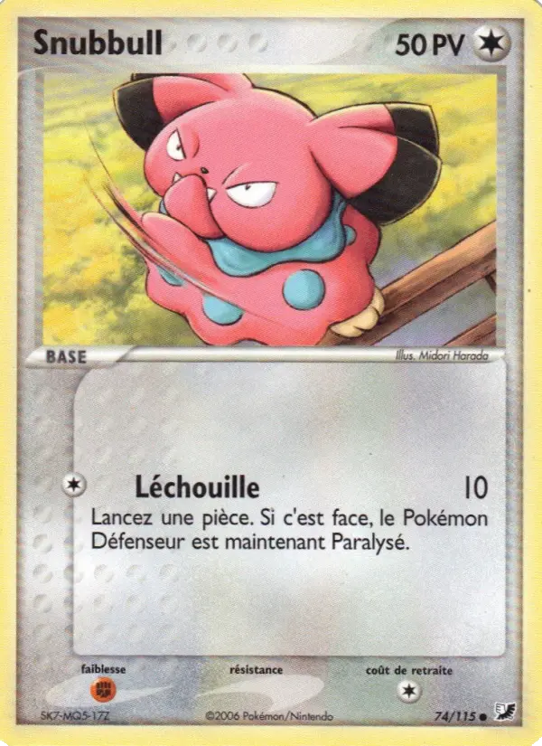 Snubbull — carte 74 de l’extension EX Forces Cachées
