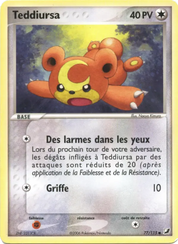 Teddiursa — carte 77 de l’extension EX Forces Cachées