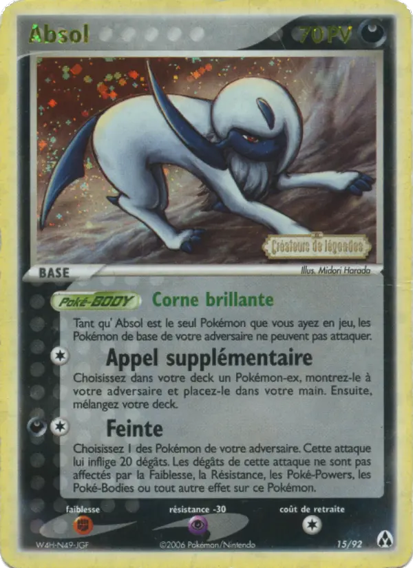 Absol — carte 15 de l’extension EX Créateurs de légendes