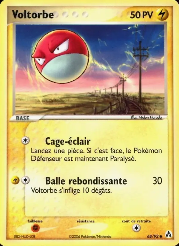 Voltorbe — carte 68 de l’extension EX Créateurs de légendes