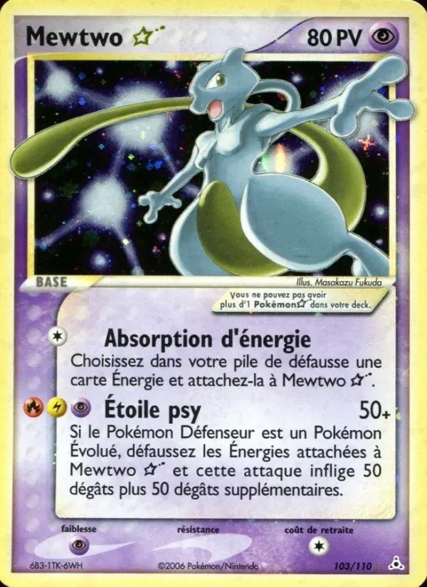 Mewtwo ☆ — carte 103 de l’extension EX Fantômes Holon