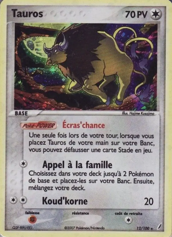 Tauros — carte 12 de l’extension EX Gardiens de Cristal