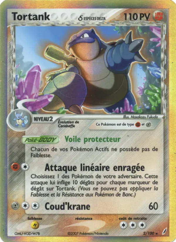 Tortank δ — carte 2 de l’extension EX Gardiens de Cristal