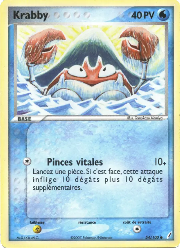 Krabby — carte 54 de l’extension EX Gardiens de Cristal