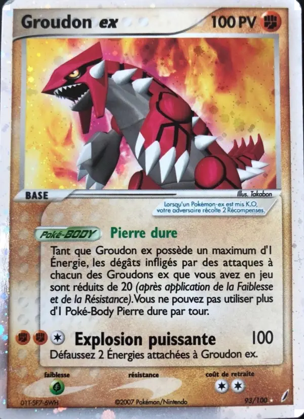 Groudon ex — carte 93 de l’extension EX Gardiens de Cristal