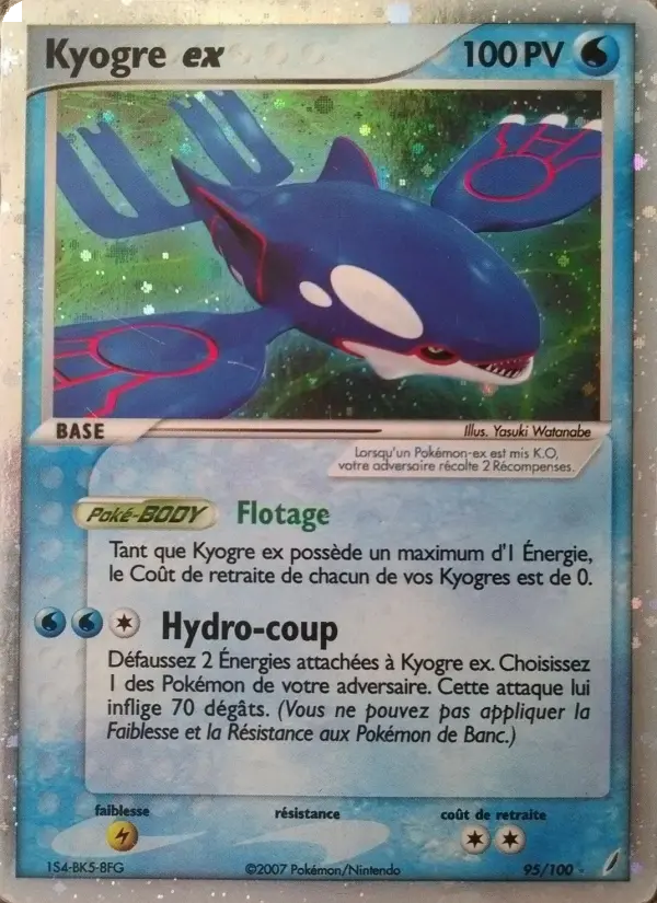 Kyogre ex — carte 95 de l’extension EX Gardiens de Cristal
