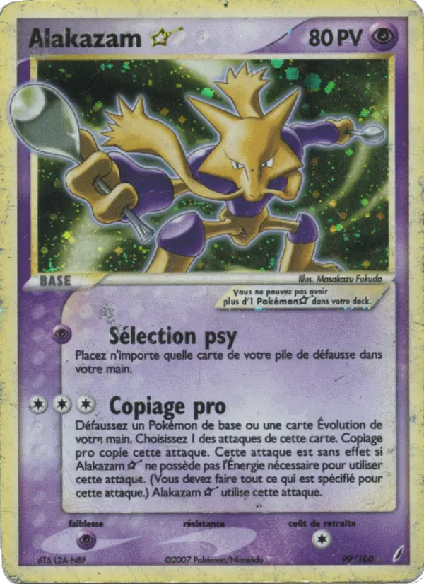 Alakazam ☆ — carte 99 de l’extension EX Gardiens de Cristal