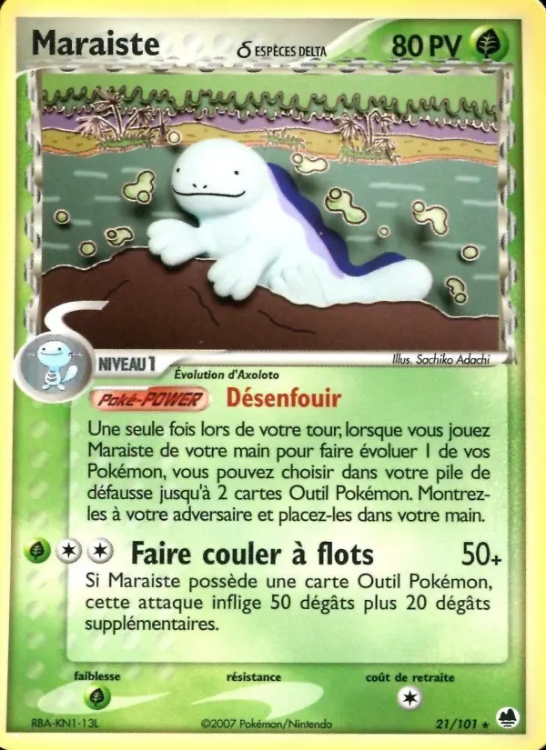 Maraiste δ — carte 21 de l’extension EX Île des Dragons