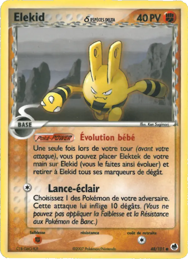 Elekid δ — carte 48 de l’extension EX Île des Dragons