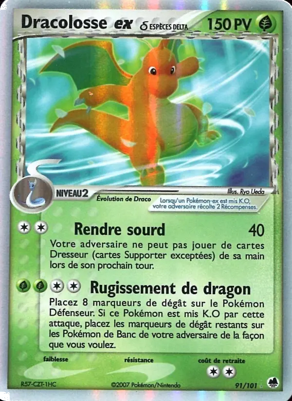 Dracolosse ex δ — carte 91 de l’extension EX Île des Dragons