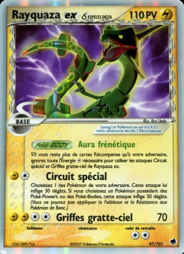 Rayquaza ex δ — carte 97 de l’extension EX Île des Dragons