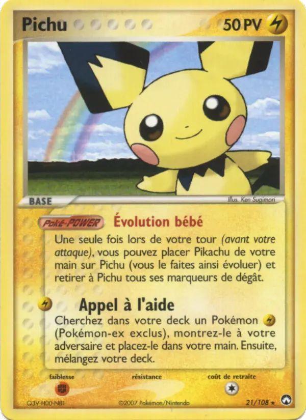 Pichu — carte 21 de l’extension EX Gardiens du Pouvoir