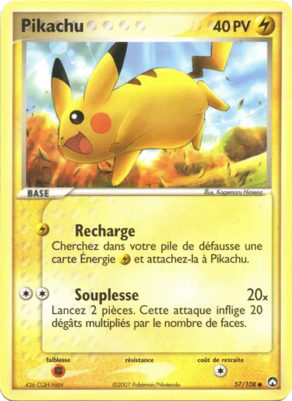 Pikachu — carte 57 de l’extension EX Gardiens du Pouvoir