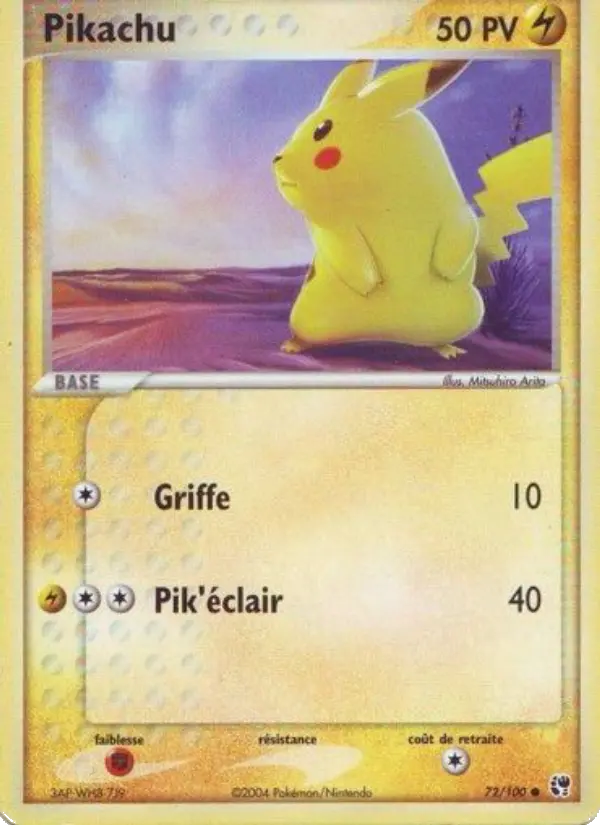 Pikachu — carte 72 de l’extension EX Tempête de sable