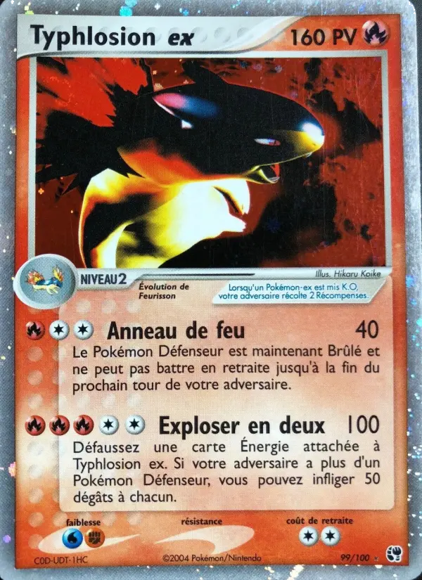 Typhlosion ex — carte 99 de l’extension EX Tempête de sable