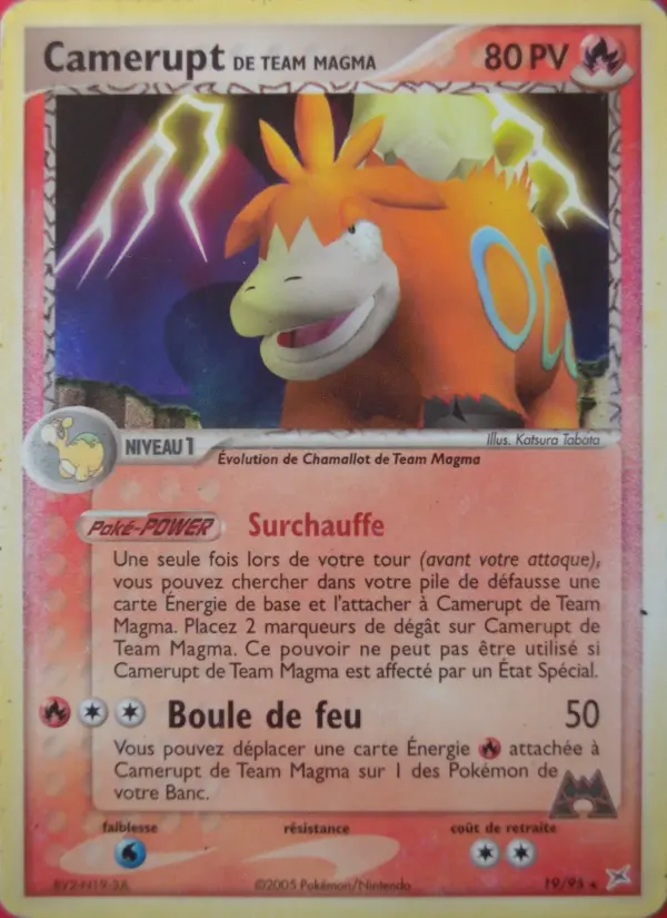 Camerupt de Team Magma — carte 19 de l’extension EX Team Magma vs Team Aqua